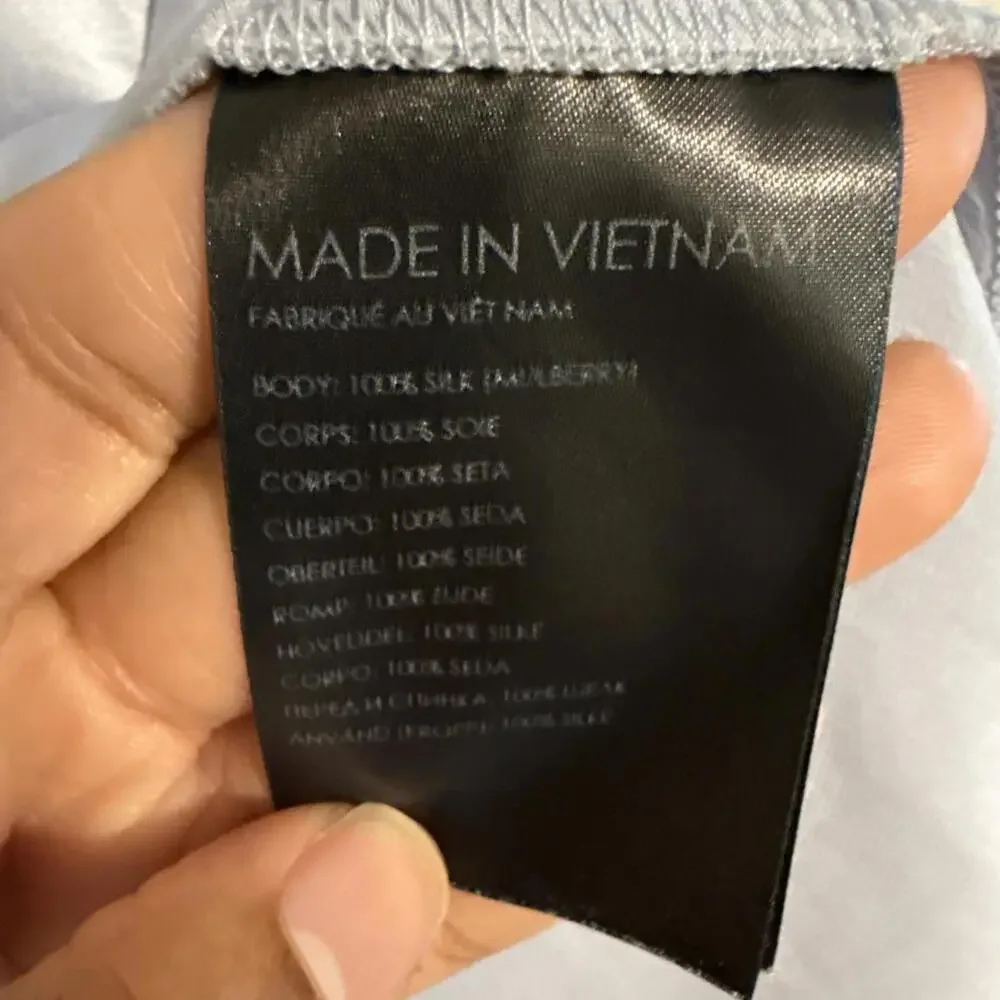 Club Monaco Silk Charmeuse Pale Blue Midi Skirt Size 4 Designer MSRP $268 - Picture 6 of 7